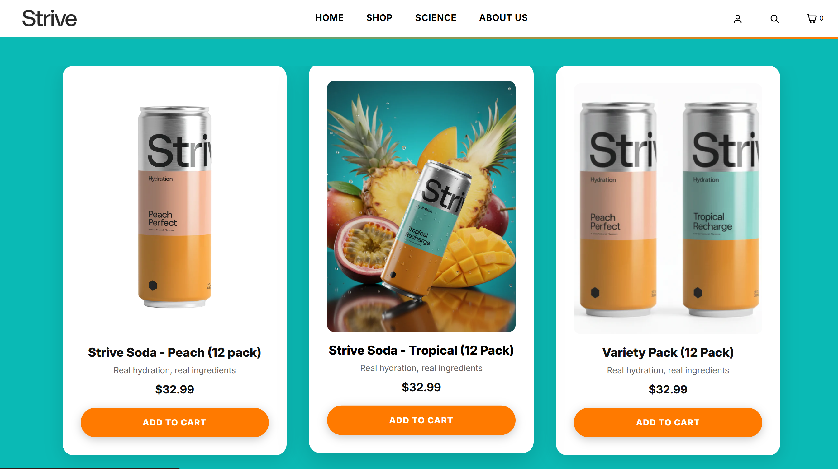 Strive Soda - Web View